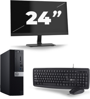 Dell OptiPlex 7070 SFF - Intel Core i5-9e Generatie - 8GB RAM - 256GB SSD - Windows 11 + 1x 24 inch Monitor - small