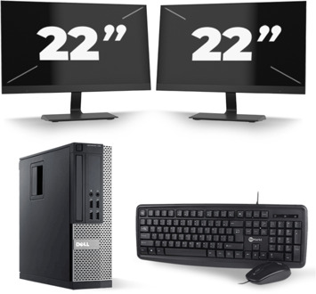 Dell Optiplex 790 SFF - Intel Core i5-2e Generatie - 8GB RAM - 256GB SSD - Windows 10 + 2x 22 inch Monitor