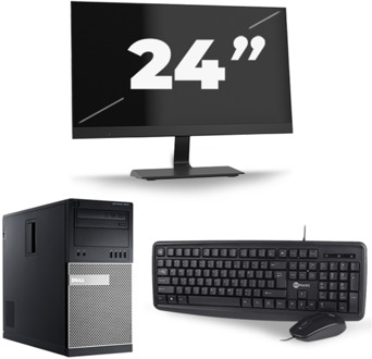 Dell Optiplex 9010 Micro Tower - Intel Core i7-3e Generatie - 8GB RAM - 256GB SSD - Windows 10 + 1x 24 inch Monitor