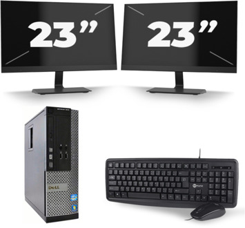 Dell Optiplex 9020 SFF - Intel Core i5-4e Generatie - 8GB RAM - 256GB SSD - Windows 10 + 2x 23 inch Monitor