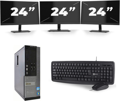 Dell Optiplex 9020 SFF - Intel Core i5-4e Generatie - 8GB RAM - 256GB SSD - Windows 10 + 3x 24 inch Monitor