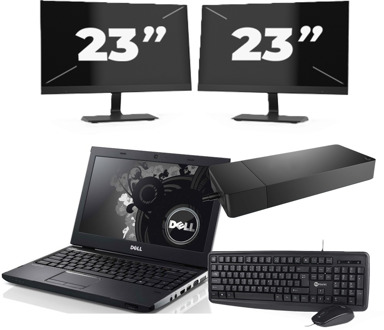 Dell Precision 3350 - Intel Core i7-10e Generatie - 15 inch - 16GB RAM - 256GB SSD - Windows 11 + 2x 23 inch Monitor