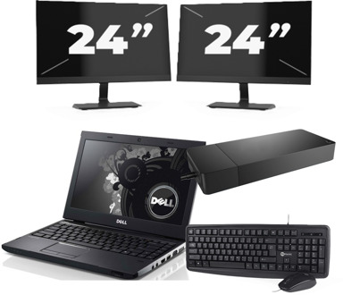 Dell Precision 3350 - Intel Core i7-10e Generatie - 15 inch - 16GB RAM - 256GB SSD - Windows 11 + 2x 24 inch Monitor