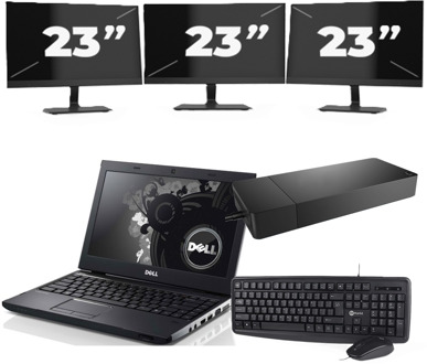 Dell Precision 3350 - Intel Core i7-10e Generatie - 15 inch - 16GB RAM - 256GB SSD - Windows 11 + 3x 23 inch Monitor