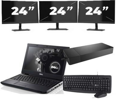 Dell Precision 3350 - Intel Core i7-10e Generatie - 15 inch - 16GB RAM - 256GB SSD - Windows 11 + 3x 24 inch Monitor