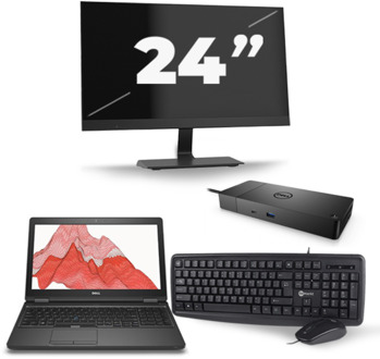 Dell Precision 3530 - Intel Core i7-8e Generatie - 15 inch - 16GB RAM - 256GB SSD - Windows 11 + 1x 24 inch Monitor