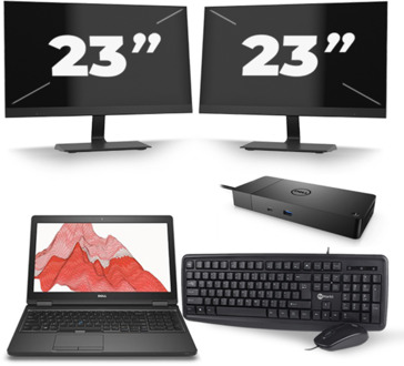 Dell Precision 3530 - Intel Core i7-8e Generatie - 15 inch - 16GB RAM - 256GB SSD - Windows 11 + 2x 23 inch Monitor