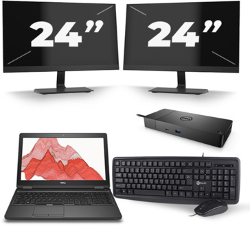 Dell Precision 3530 - Intel Core i7-8e Generatie - 15 inch - 16GB RAM - 256GB SSD - Windows 11 + 2x 24 inch Monitor