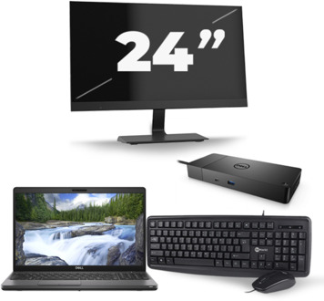 Dell Precision 3541 - Intel Core i7-9e Generatie - 15 inch - 8GB RAM - 256GB SSD - Windows 11 + 1x 24 inch Monitor - small