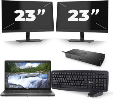 Dell Precision 3541 - Intel Core i7-9e Generatie - 15 inch - 8GB RAM - 256GB SSD - Windows 11 + 2x 23 inch Monitor