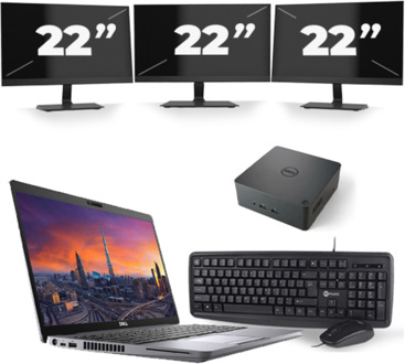 Dell Precision 3550 - Intel Core i7-10e Generatie - 15 inch - 16GB RAM - 256GB SSD - Windows 11 + 3x 22 inch Monitor