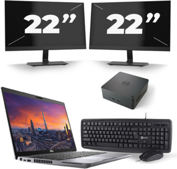 Dell Precision 3550 - Intel Core i7-10e Generatie - 15 inch - 8GB RAM - 256GB SSD - Windows 11 + 2x 22 inch Monitor