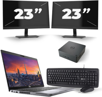 Dell Precision 3550 - Intel Core i7-10e Generatie - 15 inch - 8GB RAM - 256GB SSD - Windows 11 + 2x 23 inch Monitor - small