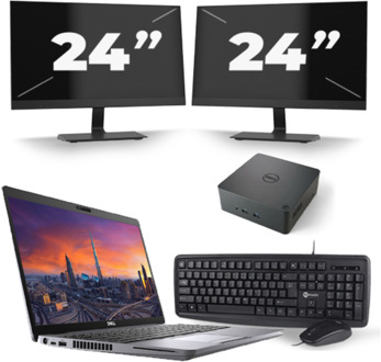 Dell Precision 3550 - Intel Core i7-10e Generatie - 15 inch - 8GB RAM - 256GB SSD - Windows 11 + 2x 24 inch Monitor