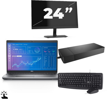 Dell Precision 3571 - Intel Core i5-12e Generatie - 15 inch - Touch - 16GB RAM - 256GB SSD - Windows 11 Home + 1x 24 inch Monitor