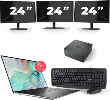 Dell Precision 5560 - Intel Core i7-11e Generatie - 15 inch - Touch - 16GB RAM - 256GB SSD - Windows 11 Home + 3x 24 inch Monitor