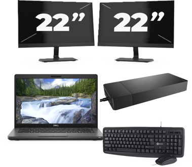 Dell Vostro 14 5401 - Intel Core i5-10e Generatie - 14 inch - 16GB RAM - 256GB SSD - Windows 11 Home + 2x 22 inch Monitor