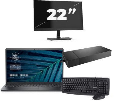 Dell Vostro 15 3510 - Intel Core i5-11e Generatie - 15 inch - 16GB RAM - 256GB SSD - Windows 11 Home + 1x 22 inch Monitor