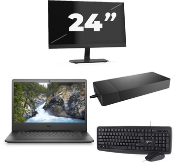 Dell Vostro 3400 - Intel Core i5-11e Generatie - 14 inch - 8GB RAM - 256GB SSD - Windows 11 Home + 1x 24 inch Monitor