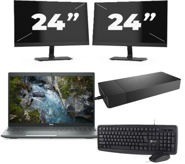 Dell Vostro 3591 - Intel Core i5-10e Generatie - 15 inch - 16GB RAM - 256GB SSD - Windows 11 Home + 2x 24 inch Monitor