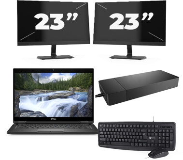 Dell XPS 13 7390 - Intel Core i7-10e Generatie - 13 inch - 16GB RAM - 256GB SSD - Windows 11 Home + 2x 23 inch Monitor