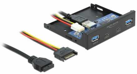 Delock 3.5" USB 3.2 Front Paneel 2x USB-C + 2x USB-A Voorpaneel