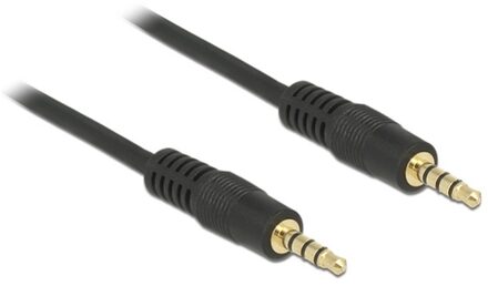 Delock 3,5mm Jack 4-polig audio/video kabel AWG24 / zwart - 1 meter