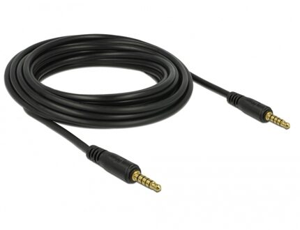 Delock 3,5mm Jack 5-polig stereo audio kabel / zwart - 5 meter