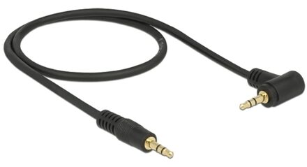 Delock 3,5mm Jack stereo audio kabel / haaks - zwart - 0,50 meter