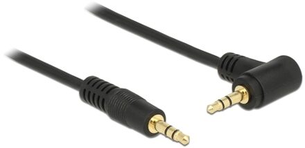 Delock 3,5mm Jack stereo audio kabel / haaks - zwart - 5 meter