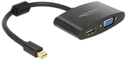 Delock 65553 kabeladapter/verloopstukje mini Displayport HDMI-A, VGA Zwart