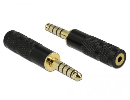 Delock 65897 tussenstuk voor kabels 1 x 4.4 mm 5 pin 1 x 2.5 mm 4 pin Zwart