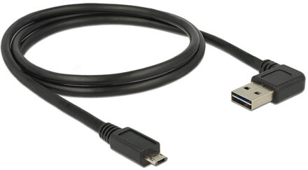 Delock 85165 USB-kabel 1 m USB 2.0 USB A Micro-USB B Zwart