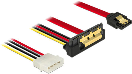 Delock 85231 SATA-kabel 0,3 m SATA 7-pin + Molex (4-pin) SATA 22-pin Zwart
