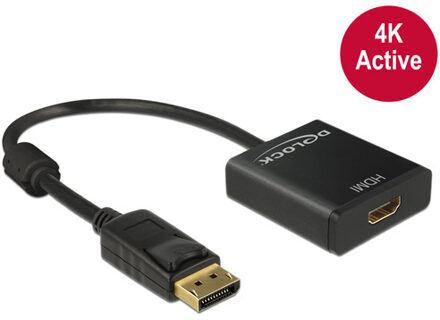 Delock Adapter Displayport 1.2 male > HDMI female 4K Active black