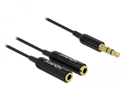 Delock Cable audio splitter stereo jack male 3.5mm > 2x stereo jack female kabel