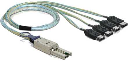 Delock Cable SAS mini 26pin to 4x eSATA (SFF 8088 - 4x eSATA) 1m SATA-kabel