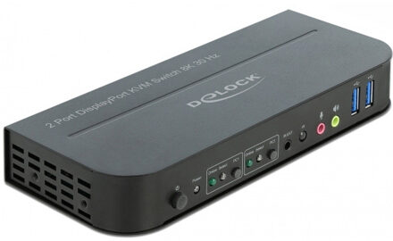 Delock DisplayPort 1.4 KVM Switch 8K 30Hz met USB 3.0 en Audio KVM-switch