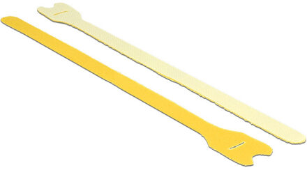Delock Klittenband kabelbinders 300mm x 12mm / geel (10 stuks)