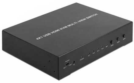 Delock KVM 4-in-1 Multiview Switch 4x HDMI met USB KVM-switch
