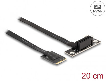 Delock M.2 Key A+E to PCIe x1 NVMe Adapter angled with 20 cm cable Controller