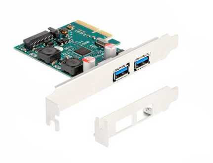 Delock PCI Express x4 Card to 2 x external USB 10 Gbps Type-A female USB-controller