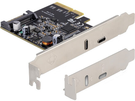 Delock PCI Express x4 naar 1x USB-C 20Gbps + 1x USB-C PD 20 Watt Controller