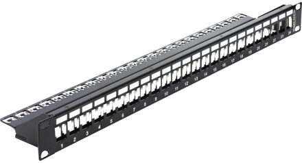 Delock Premium 19'' Patch Panel 1U voor 24 Keystone modules / zwart