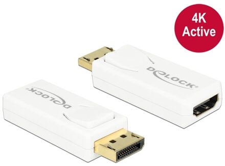 Delock Premium DisplayPort 1.2 naar HDMI 1.4 actieve adapter (4K 30 Hz) / wit