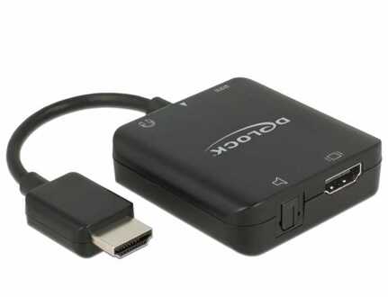 Delock Premium HDMI naar stereo en 5.1 audio extractor - compact - HDMI 2.0 (4K 60Hz) / zwart