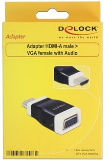 Delock Premium HDMI naar VGA + 3,5mm Jack adapter - compact / zwart