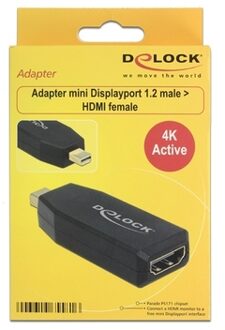 Delock Premium Mini DisplayPort 1.2 naar HDMI 1.4 actieve adapter (4K 30 Hz) / zwart