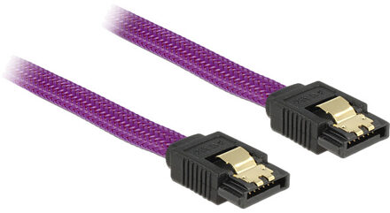 Delock Premium SATA datakabel - nylon - SATA600 - 6 Gbit/s / paars - 0,30 meter