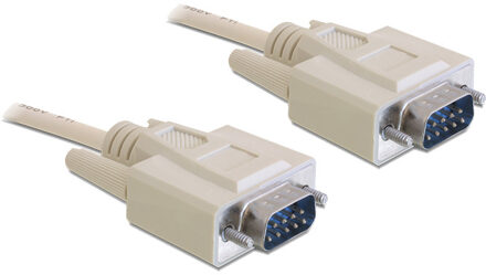 Delock Premium seriële RS232 kabel 9-pins SUB-D (m) - 9-pins SUB-D (m) / gegoten connectoren - 10 meter